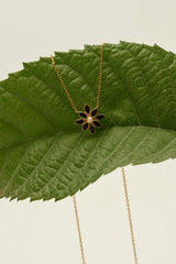 Cámellia Black Onyx Pearl Necklace - CAMELLIA 18" Gold