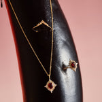 Claire Garnet Diamond Jewelry Set - CAMELLIA 5