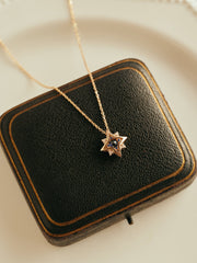 New York Sapphire Pentagram Necklace - CAMELLIA 18"