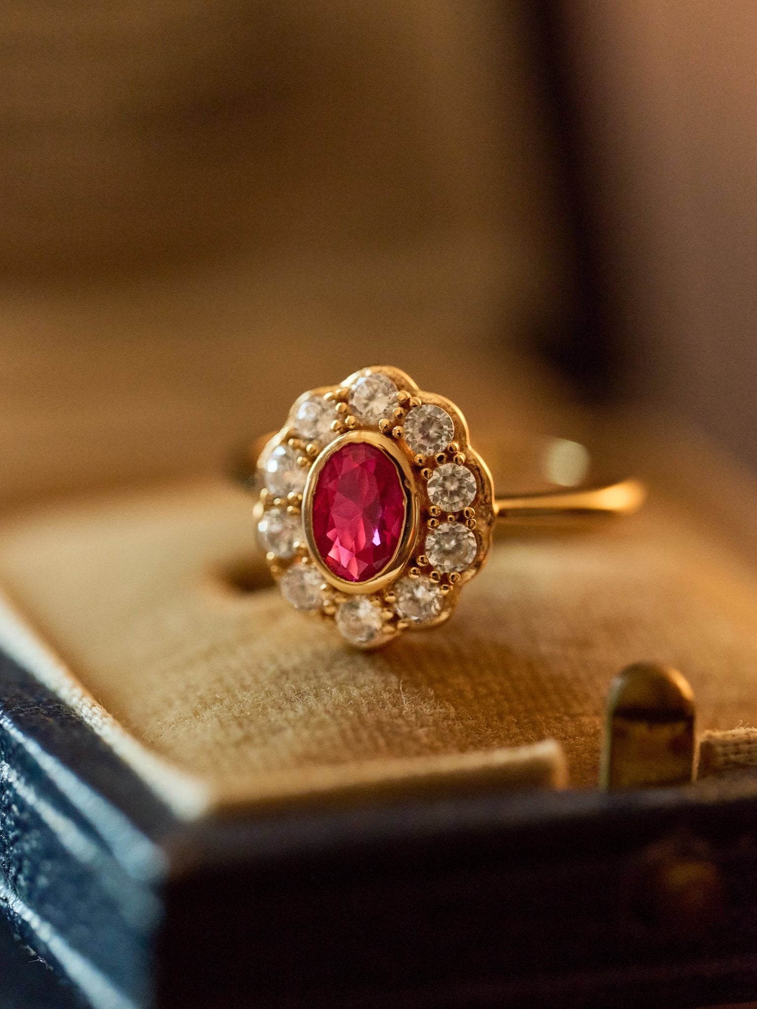 TiAmo Oval Ruby Ring - CAMELLIA 5 US