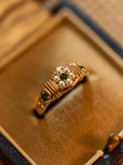 Charlotte Pearl Emerald Ring - CAMELLIA 5