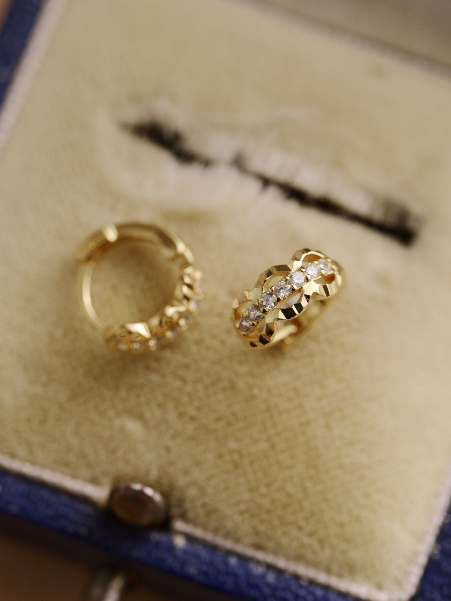 9K Solid Gold Petite Diamond Huggies - CAMELLIA Single 6 mm