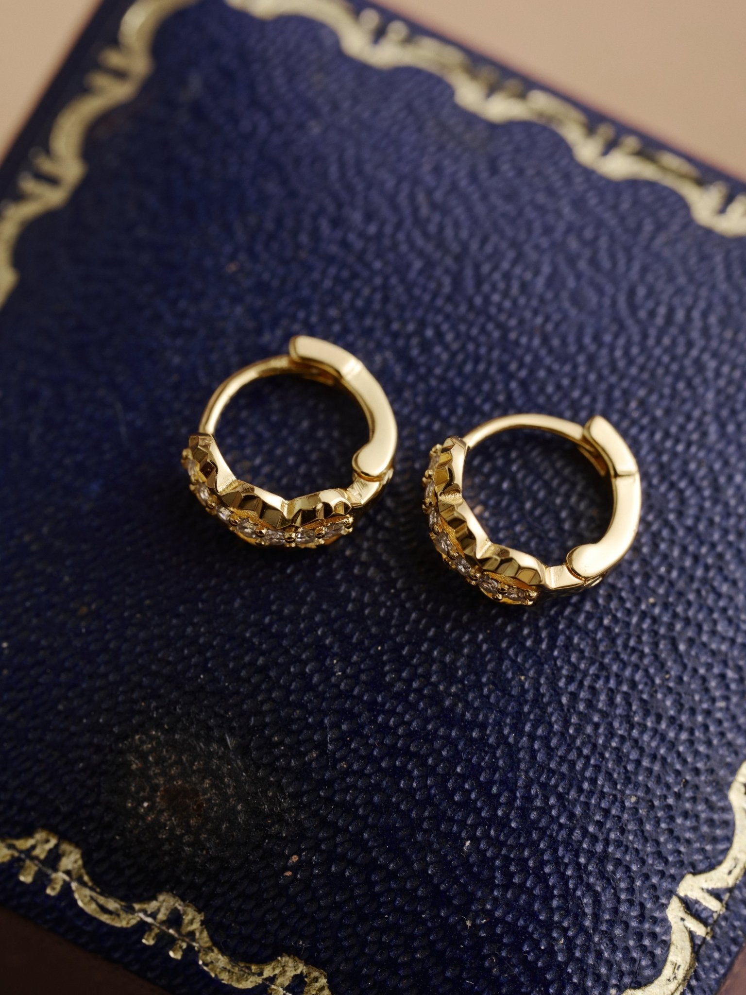 9K Solid Gold Petite Diamond Huggies - CAMELLIA Single 6 mm