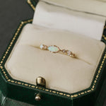 14K Solid Gold Eveline Opal Ring - CAMELLIA 3.5