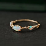 14K Solid Gold Eveline Opal Ring - CAMELLIA 3.5