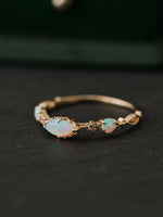 14K Solid Gold Eveline Opal Ring - CAMELLIA 3.5