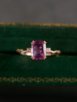 14K Solid Gold Lunar Amethyst Ring - CAMELLIA 5