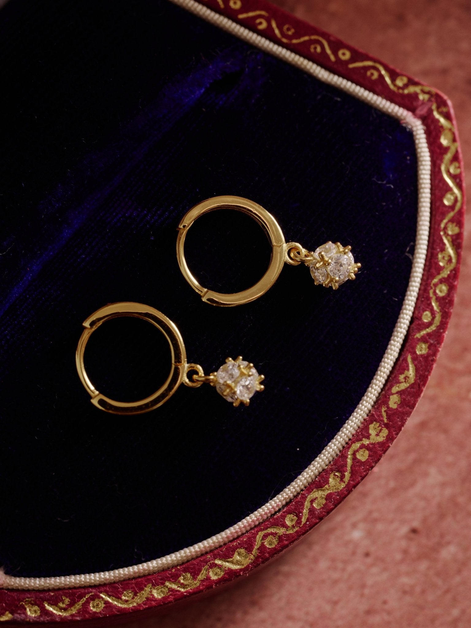 10K Solid Gold Celeste Bloom Hoop Earrings - CAMELLIA Single