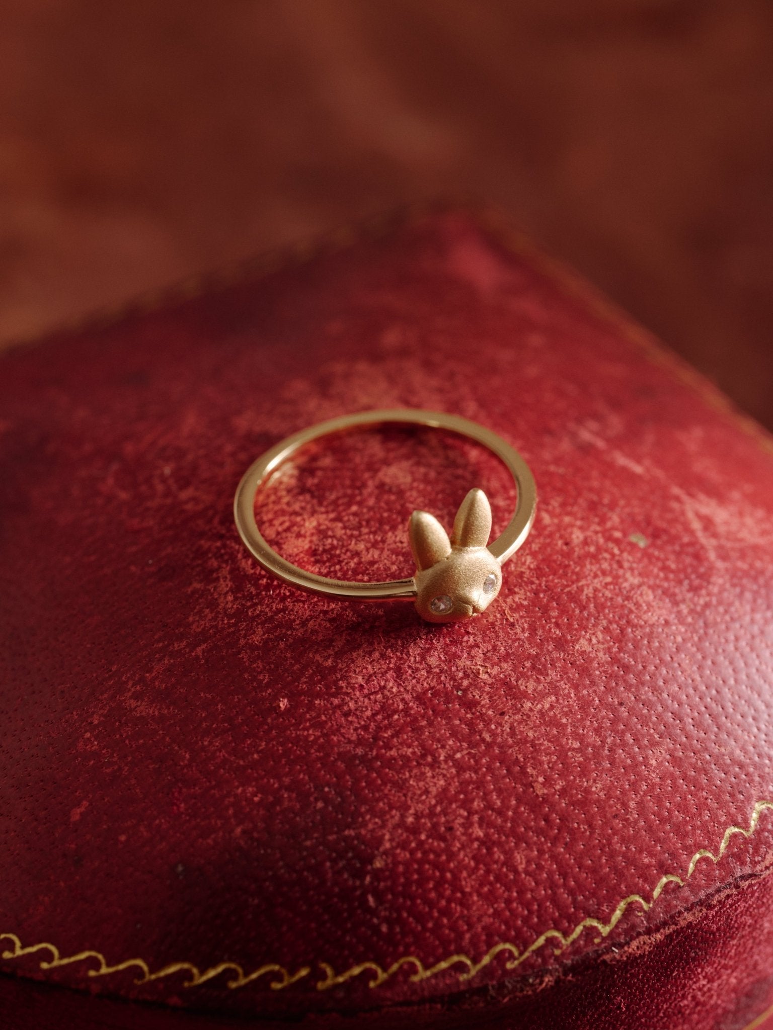 14K Solid Gold Lumi Bunny Diamond Ring - CAMELLIA 3.5