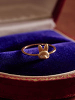 14K Solid Gold Lumi Bunny Diamond Ring - CAMELLIA 3.5