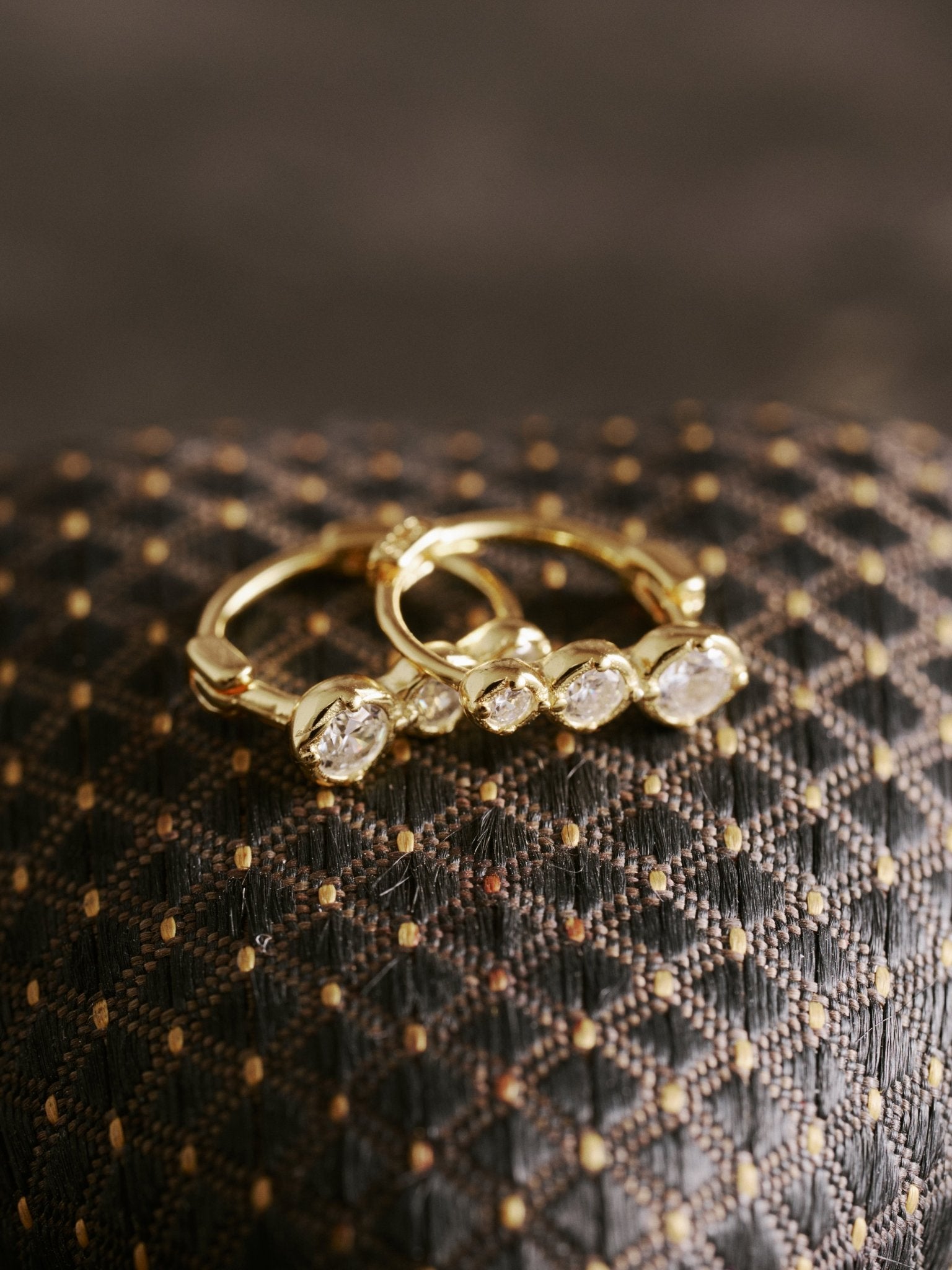 9K Solid Gold Trio Glow Huggies - CAMELLIA Single