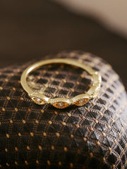 14K Solid Gold Evelyn Marquise Diamond Band - CAMELLIA 3.5