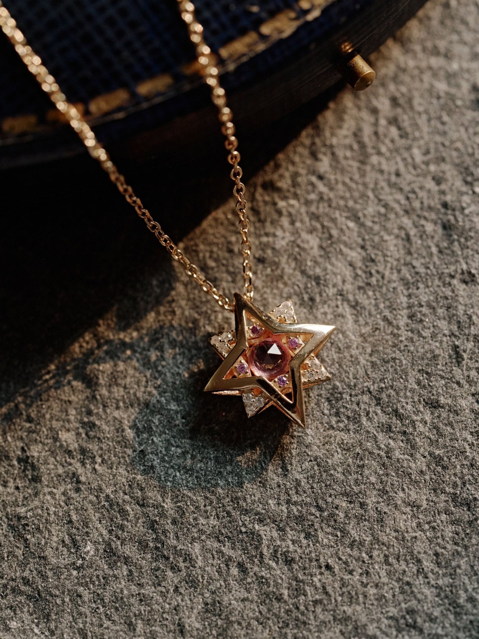 New York Amethyst Pentagram Necklace - CAMELLIA 18"