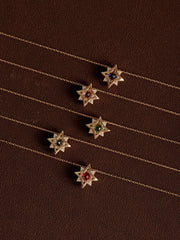 New York Birthstone Pentagram Necklaces - CAMELLIA Garnet