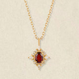 Crimson Crown Garnet Diamond Necklace