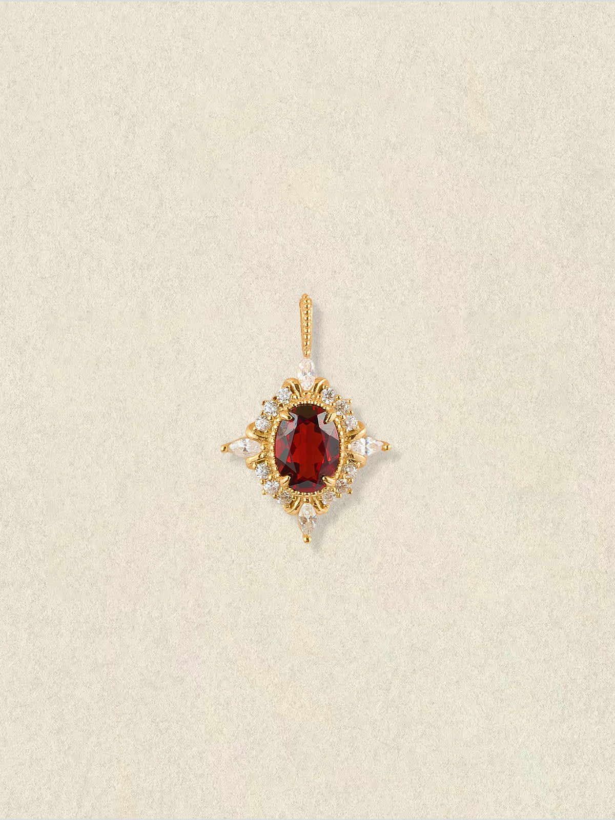 Crimson Crown Garnet Diamond Pendant