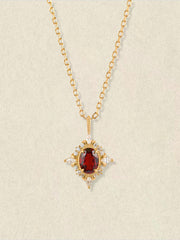 Claire Garnet Diamond Necklace