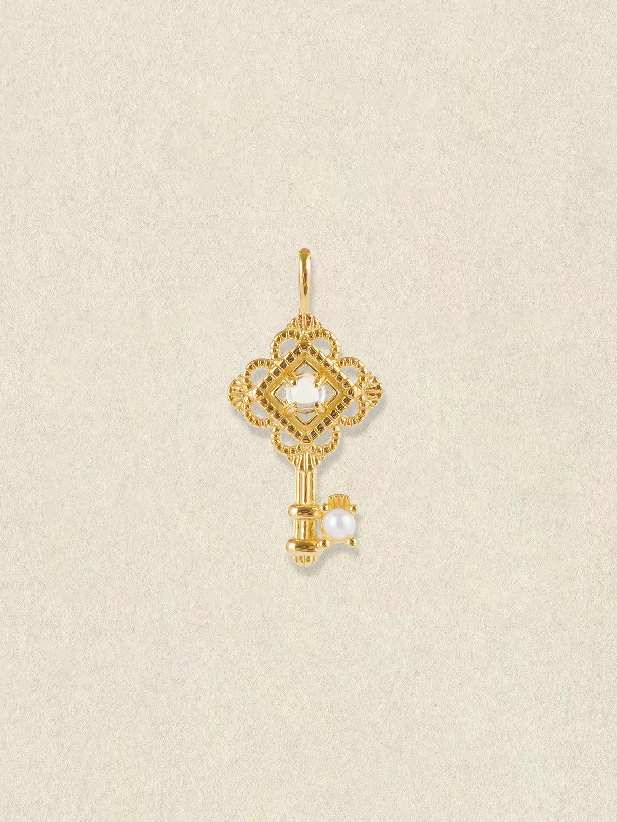 Moonstone Garden Key Pendant