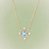 Seafoam Topaz Pearl Necklace