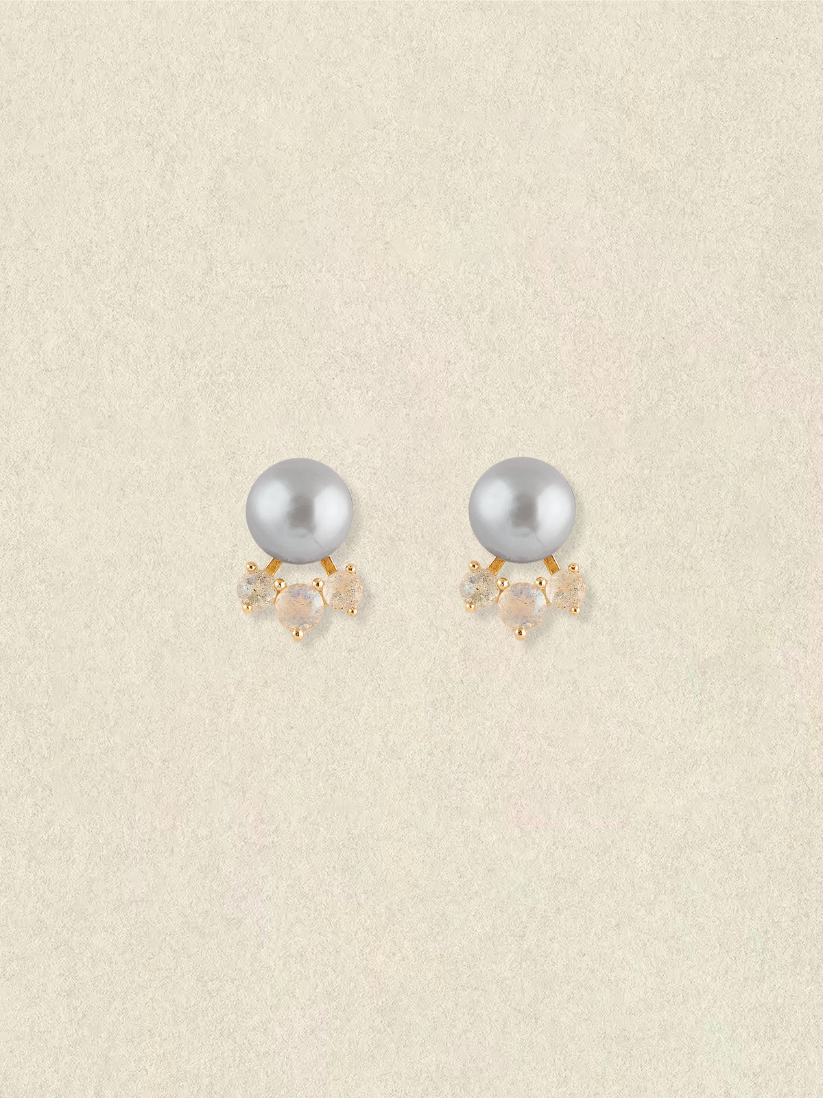 Mist Labradorite Pearl Earrings