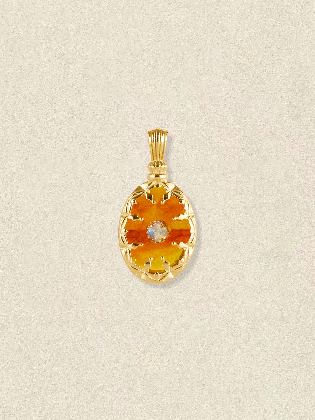 Amber Opaline Relic Pendant