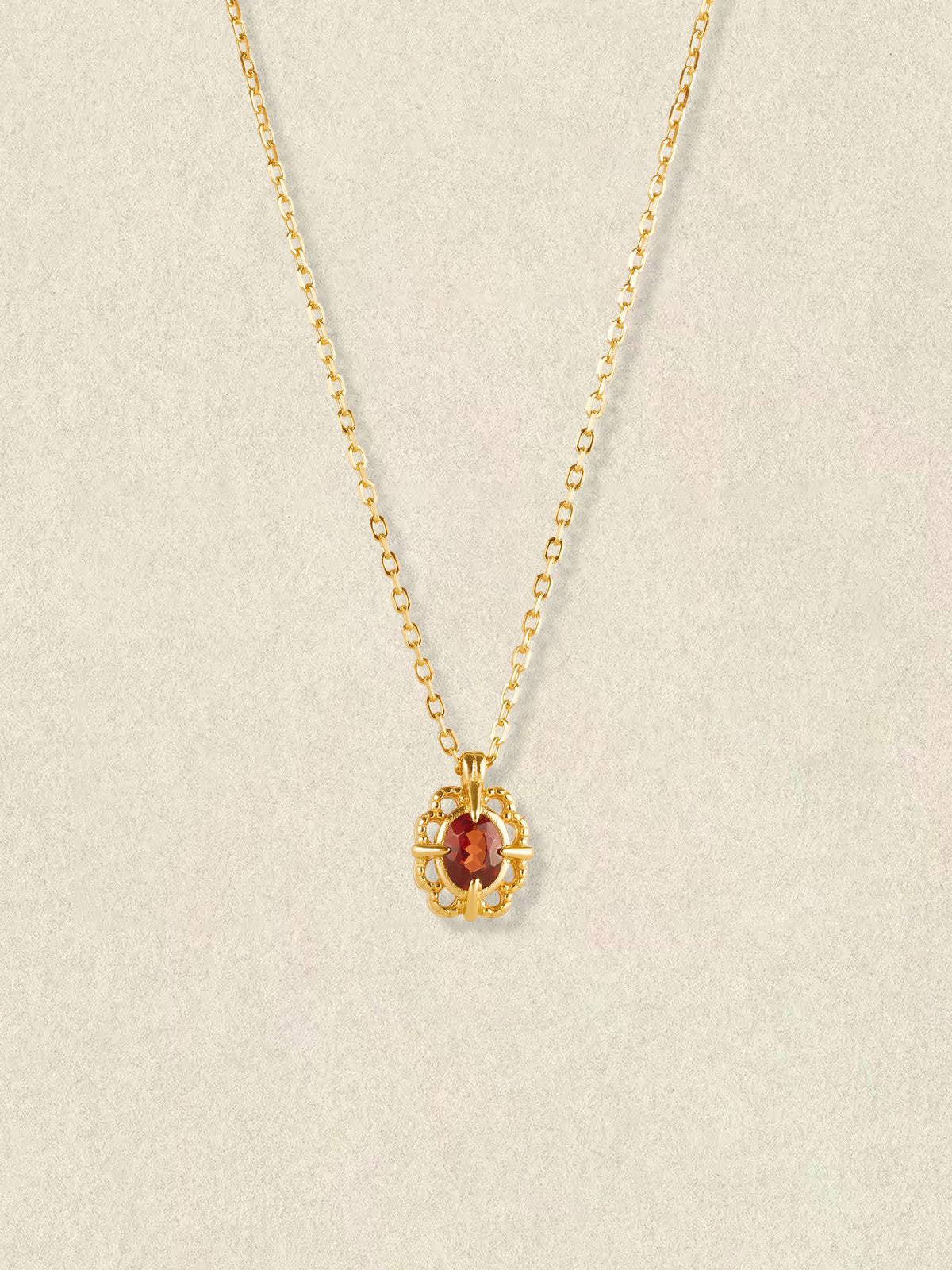 Regal Rosette Garnet Necklace