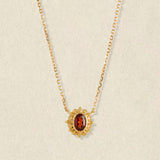 Garnet Petal Necklace