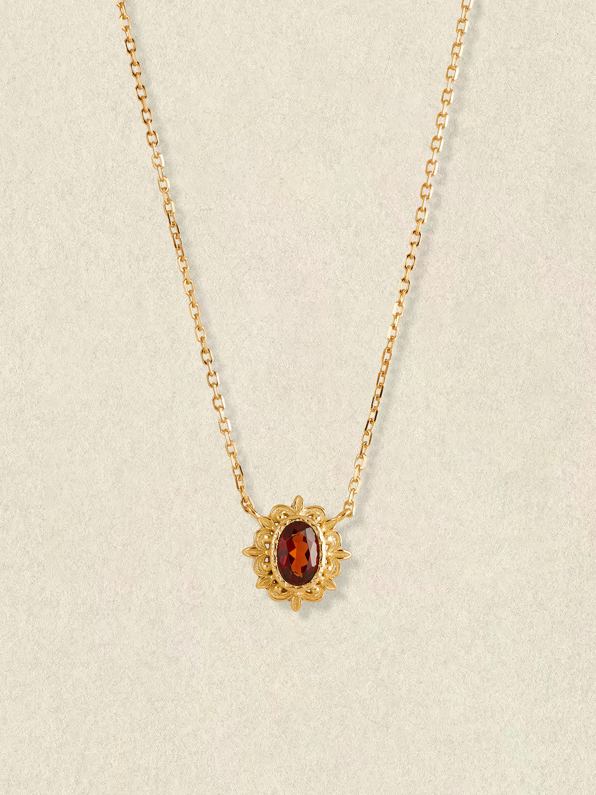 Garnet Petal Necklace