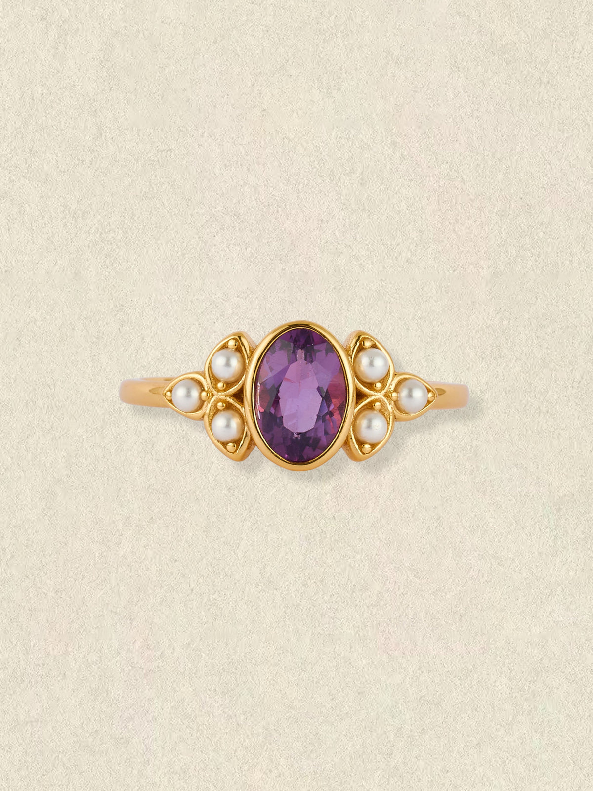 Amelie Amethyst Pearl Ring
