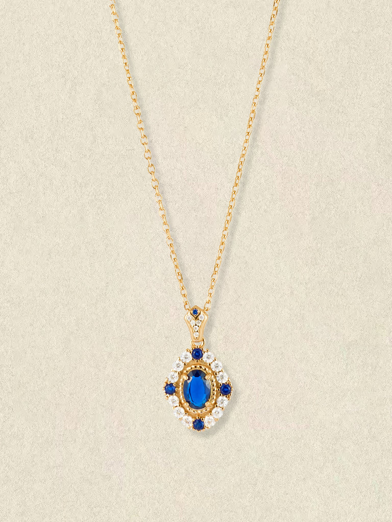 Pendant Blue Sapphire Necklace – CAMELLIA