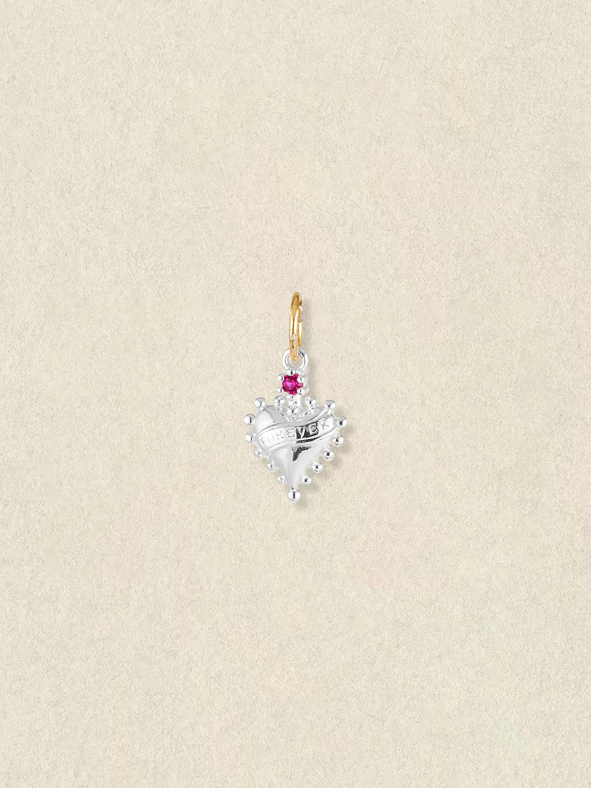 Heart red corundum Pendant