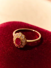 Natural Ruby Oval-Cut Vintage-Style Ring – TiAmo