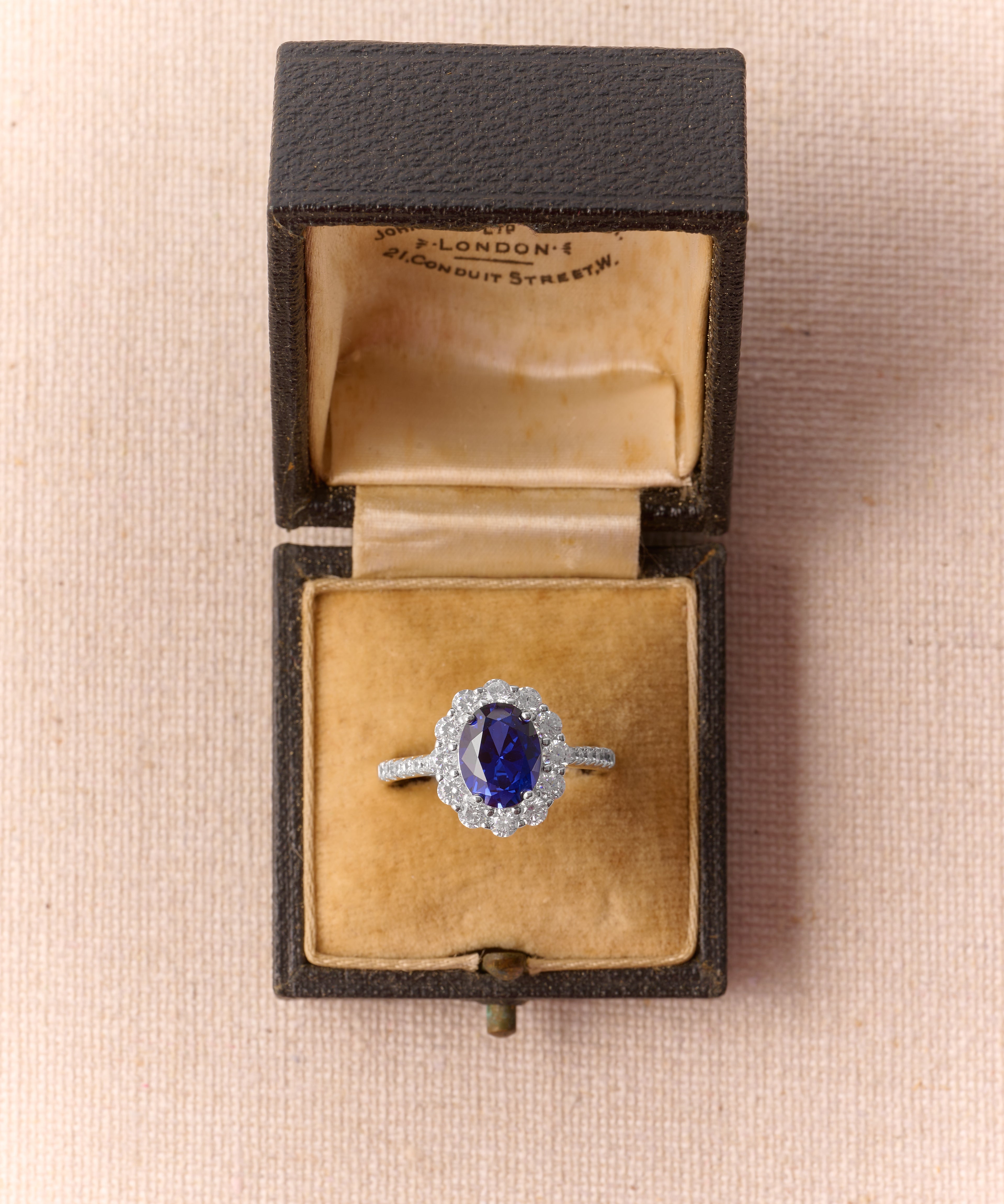 Violet Moissanite Halo Ring