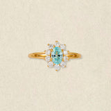 Celeste Topaz Halo Ring