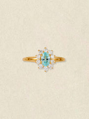Celeste Topaz Halo Ring