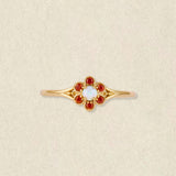 Opal Garnet Daisy Ring