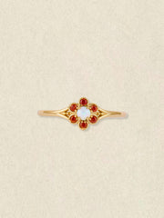 Opal Garnet Daisy Ring