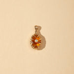 Amber Opaline Relic Necklace - CAMELLIA Simple Chain