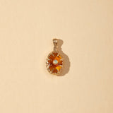 Amber Opaline Relic Necklace - CAMELLIA Simple Chain