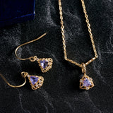 Astra Tanzanite Trilliant Necklace - CAMELLIA