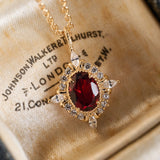 Claire Garnet Diamond Necklace - CAMELLIA