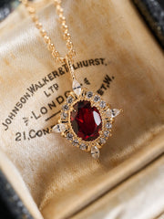 Claire Garnet Diamond Necklace - CAMELLIA
