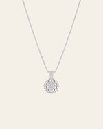 The CAMELLIA Elsa Daisy Diamond Necklace showcases a daisy-shaped pendant on a sterling silver chain, handcrafted in New York.