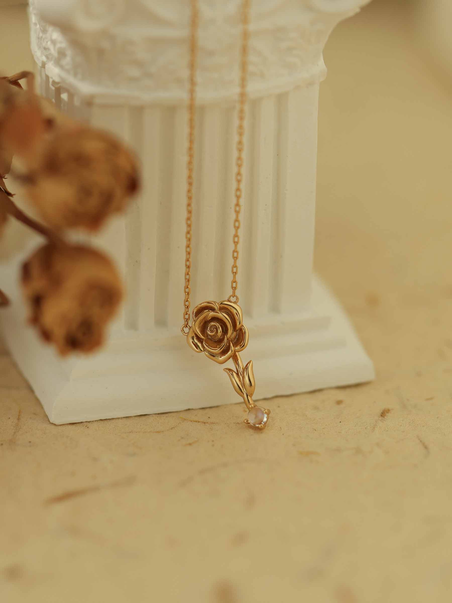 Nerissa June Rose Moonstone Necklace