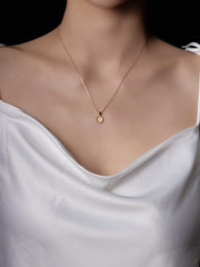 Elsa Poppy Peridot Necklace - CAMELLIA White Gold