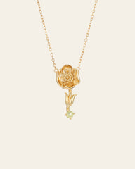 Nerissa August Poppy Peridot Necklace