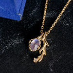 Celeste Lapis Leaf Necklace - CAMELLIA