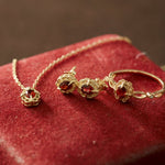 Regal Rosette Garnet Jewelry Set - CAMELLIA 5