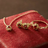 Regal Rosette Garnet Jewelry Set - CAMELLIA 5