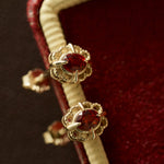 Regal Rosette Garnet Jewelry Set - CAMELLIA 5